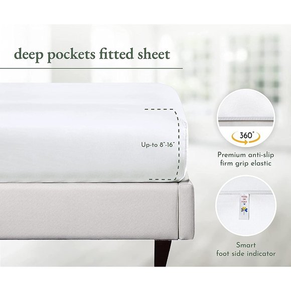 California Design Den Rayon from 100% Bamboo Sheets King, 4 Piece Set, Luxury Co - Picture 11 of 11